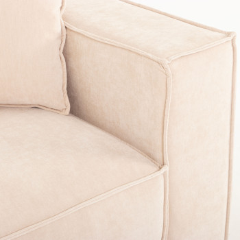 Kinsley 5 Seater Corner Modular Sofa With Ottoman, Natural