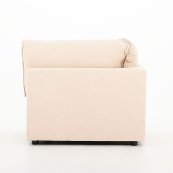 Kinsley 5 Seater Corner Modular Sofa With Ottoman, Natural