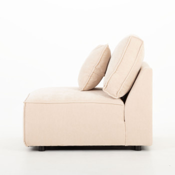 Kinsley 5 Seater Corner Modular Sofa With Ottoman, Natural