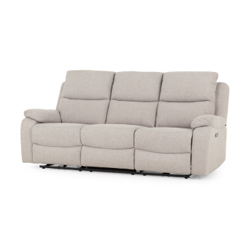 Kyle 3 Seater Electric Recliner + 2 Seater Electric Recliner, Light Grey