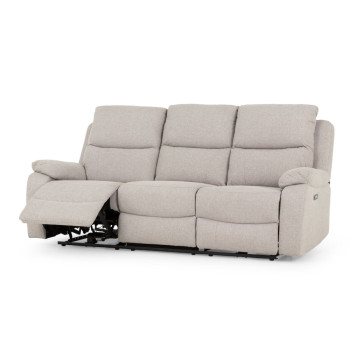 Kyle 3 Seater Electric Recliner + 2 Seater Electric Recliner, Light Grey