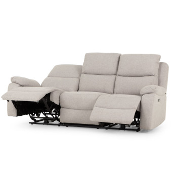 Kyle 3 Seater Electric Recliner + 2 Seater Electric Recliner, Light Grey