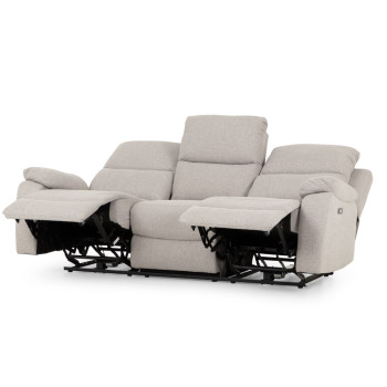 Kyle 3 Seater Electric Recliner + 2 Seater Electric Recliner, Light Grey