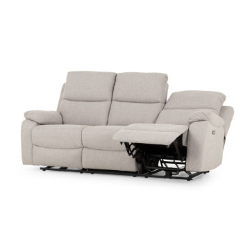 Kyle 3 Seater Electric Recliner + 2 Seater Electric Recliner, Light Grey