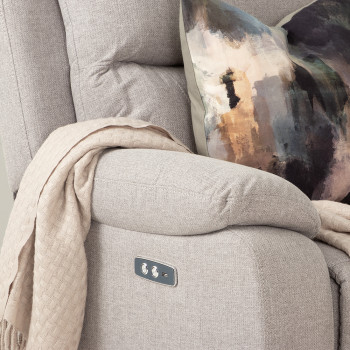 Kyle 3 Seater Electric Recliner + 2 Seater Electric Recliner, Light Grey