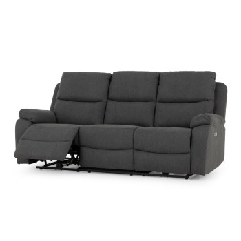 Kyle 3 Seater Electric Recliner + 2 Seater Electric Recliner, Charcoal