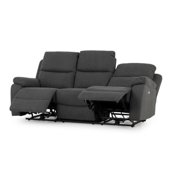 Kyle 3 Seater Electric Recliner + 2 Seater Electric Recliner, Charcoal