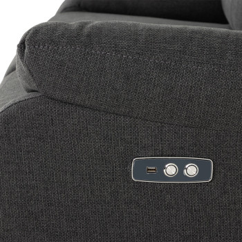 Kyle 3 Seater Electric Recliner + 2 Seater Electric Recliner, Charcoal