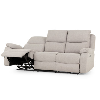 Kyle 3 Seater Electric Recliner + 2 Electric Recliner Chairs, Light Grey