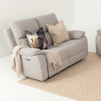 Kyle 2 Seater Electric Recliner + 2 Electric Recliner Chairs, Light Grey