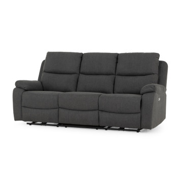 Kyle 3 Seater Electric Recliner + 2 Electric Recliner Chairs, Charcoal