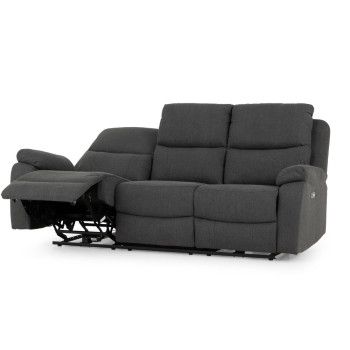 Kyle 3 Seater Electric Recliner + 2 Electric Recliner Chairs, Charcoal
