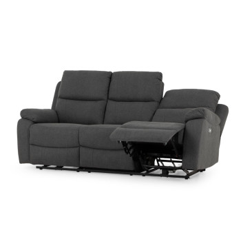 Kyle 3 Seater Electric Recliner + 2 Electric Recliner Chairs, Charcoal