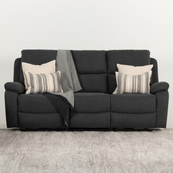 Kyle 3 Seater Electric Recliner + 2 Electric Recliner Chairs, Charcoal