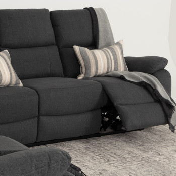 Kyle 3 Seater Electric Recliner + 2 Electric Recliner Chairs, Charcoal