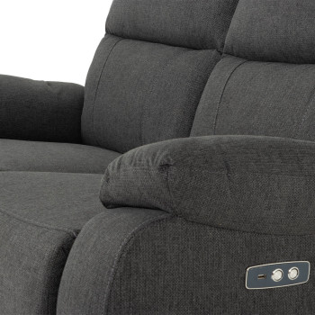 Kyle 2 Seater Electric Recliner + 2 Electric Recliner Chairs, Charcoal