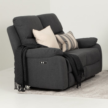 Kyle 2 Seater Electric Recliner + 2 Electric Recliner Chairs, Charcoal