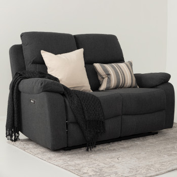 Kyle 2 Seater Electric Recliner + 2 Electric Recliner Chairs, Charcoal
