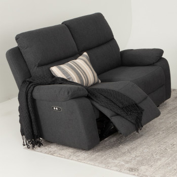 Kyle 2 Seater Electric Recliner + 2 Electric Recliner Chairs, Charcoal