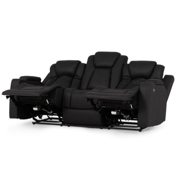 Leon 3 Seater Electric Recliner + 2 Seater Electric Recliner, Charcoal