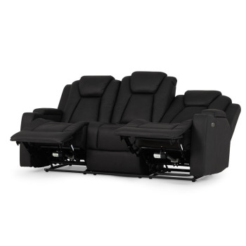 Leon 3 Seater Electric Recliner + 2 Seater Electric Recliner, Charcoal