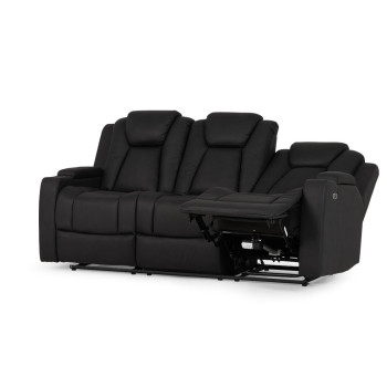 Leon 3 Seater Electric Recliner + 2 Seater Electric Recliner, Charcoal
