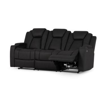 Leon 3 Seater Electric Recliner + 2 Seater Electric Recliner, Charcoal