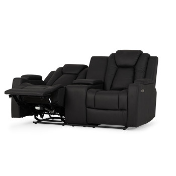 Leon 3 Seater Electric Recliner + 2 Seater Electric Recliner, Charcoal