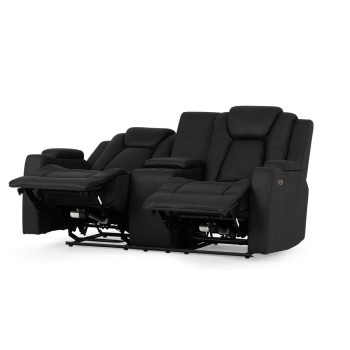 Leon 3 Seater Electric Recliner + 2 Seater Electric Recliner, Charcoal