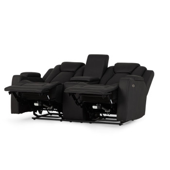 Leon 3 Seater Electric Recliner + 2 Seater Electric Recliner, Charcoal