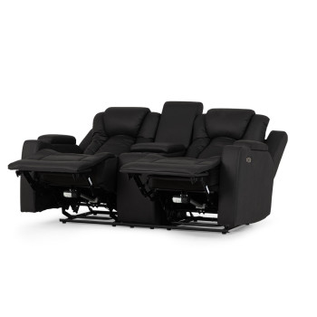 Leon 3 Seater Electric Recliner + 2 Seater Electric Recliner, Charcoal
