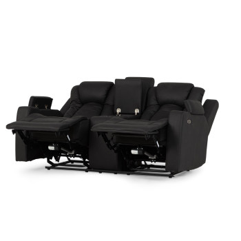 Leon 3 Seater Electric Recliner + 2 Seater Electric Recliner, Charcoal