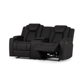 Leon 3 Seater Electric Recliner + 2 Seater Electric Recliner, Charcoal