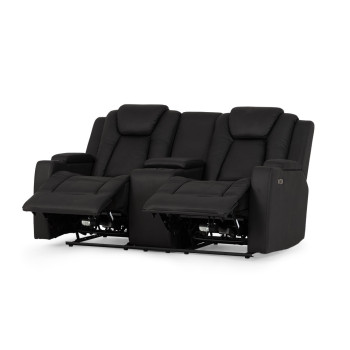 Leon 3 Seater Electric Recliner + 2 Seater Electric Recliner, Charcoal