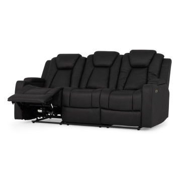 Leon 3 Seater Electric Recliner + 2 Seater Electric Recliner, Charcoal