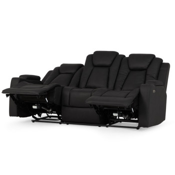 Leon 3 Seater Electric Recliner + 2 Seater Electric Recliner, Charcoal