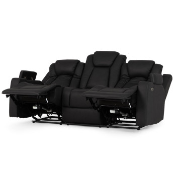 Leon 3 Seater Electric Recliner + 2 Electric Recliner Chairs, Charcoal