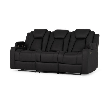 Leon 3 Seater Electric Recliner + 2 Electric Recliner Chairs, Charcoal