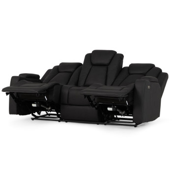 Leon 3 Seater Electric Recliner + 2 Electric Recliner Chairs, Charcoal