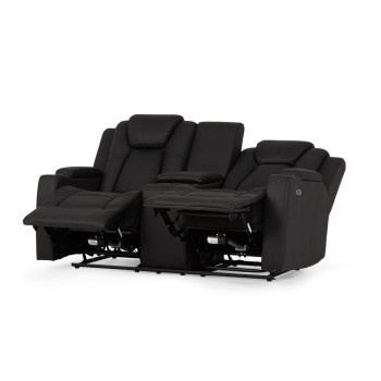 Leon 2 Seater Electric Recliner + 2 Electric Recliner Chairs, Charcoal