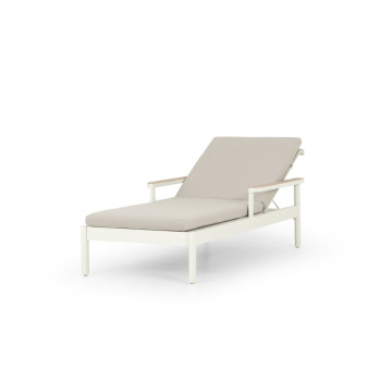 Lucia Outdoor Sunlounger with Side Table, White
