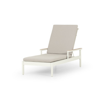 Lucia Outdoor Sunlounger with Side Table, White