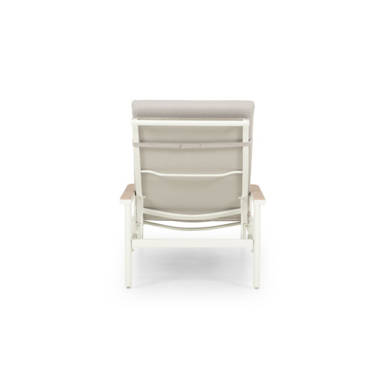 Lucia Outdoor Sunlounger with Side Table, White