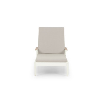 Lucia Outdoor Sunlounger with Side Table, White