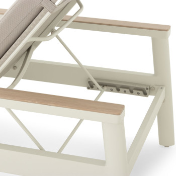 Lucia Outdoor Sunlounger with Side Table, White