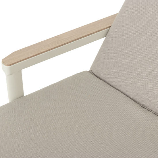 Lucia Outdoor Sunlounger with Side Table, White