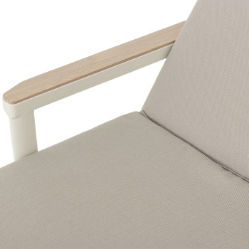 Lucia Outdoor Sunlounger with Side Table, White