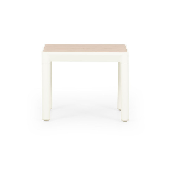Lucia Outdoor Sunlounger with Side Table, White