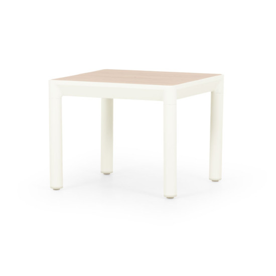 Lucia Outdoor Sunlounger with Side Table, White