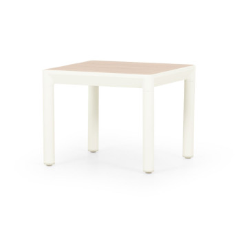 Lucia Outdoor Sunlounger with Side Table, White